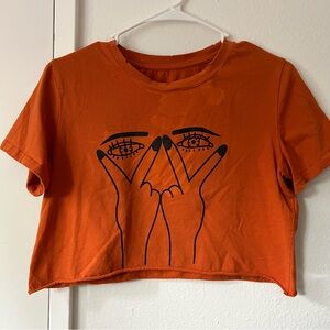 Orange Graphic Crop Top
